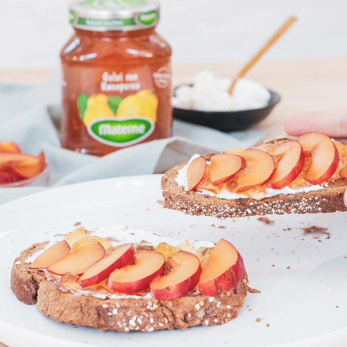 Régalez-vous avec cette délicieuse bruschetta à la gelée de coings Materne!