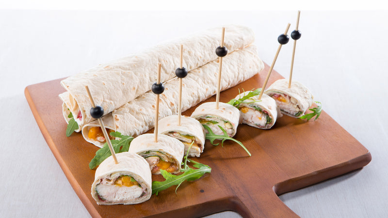 Wrap au poulet et à la pêche