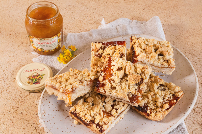 Barres de crumble à la confiture de mirabelles