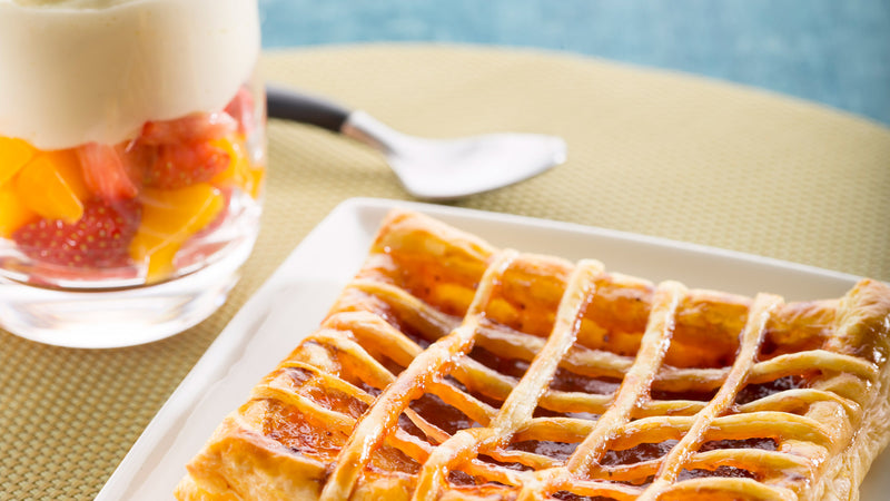 Carré confiture et espuma citron