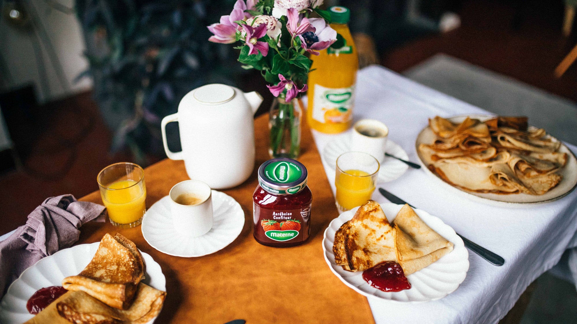 Crêpes à la confiture de fraises Materne