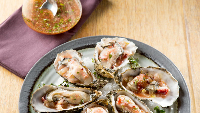 Huîtres de fête à la framboise