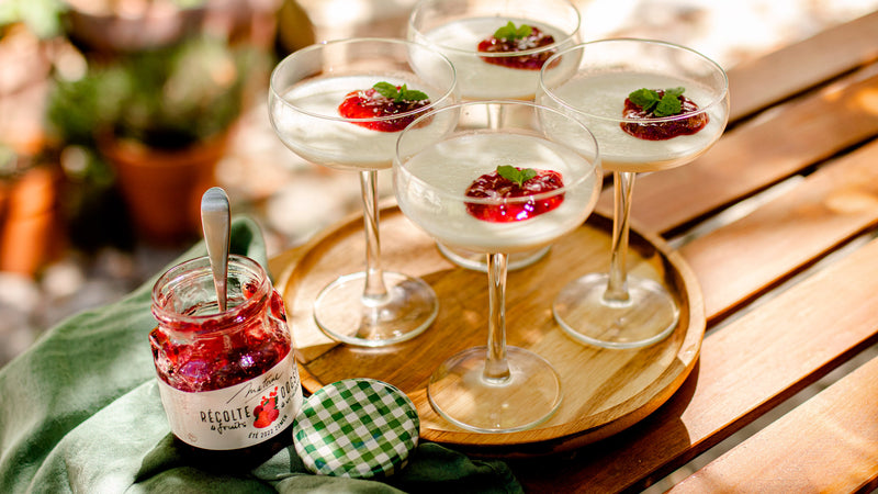 Mousse à la noix de coco et confiture Récolte 4 fruits