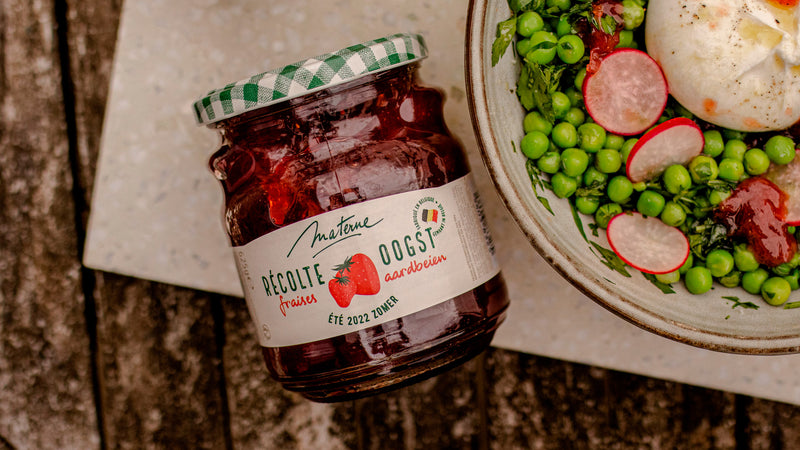 Burrata bowl aux petits pois et confiture de fraises Récolte