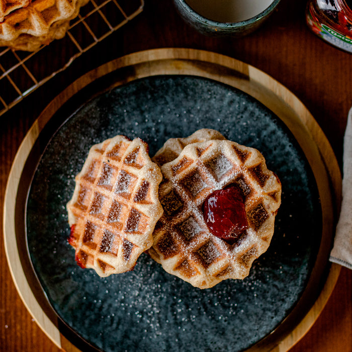 Gaufre de Liège au cœur de confiture allégée Fraise-Cranberry