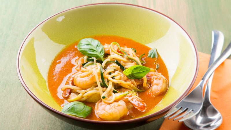 Scampis épicés à la courgette