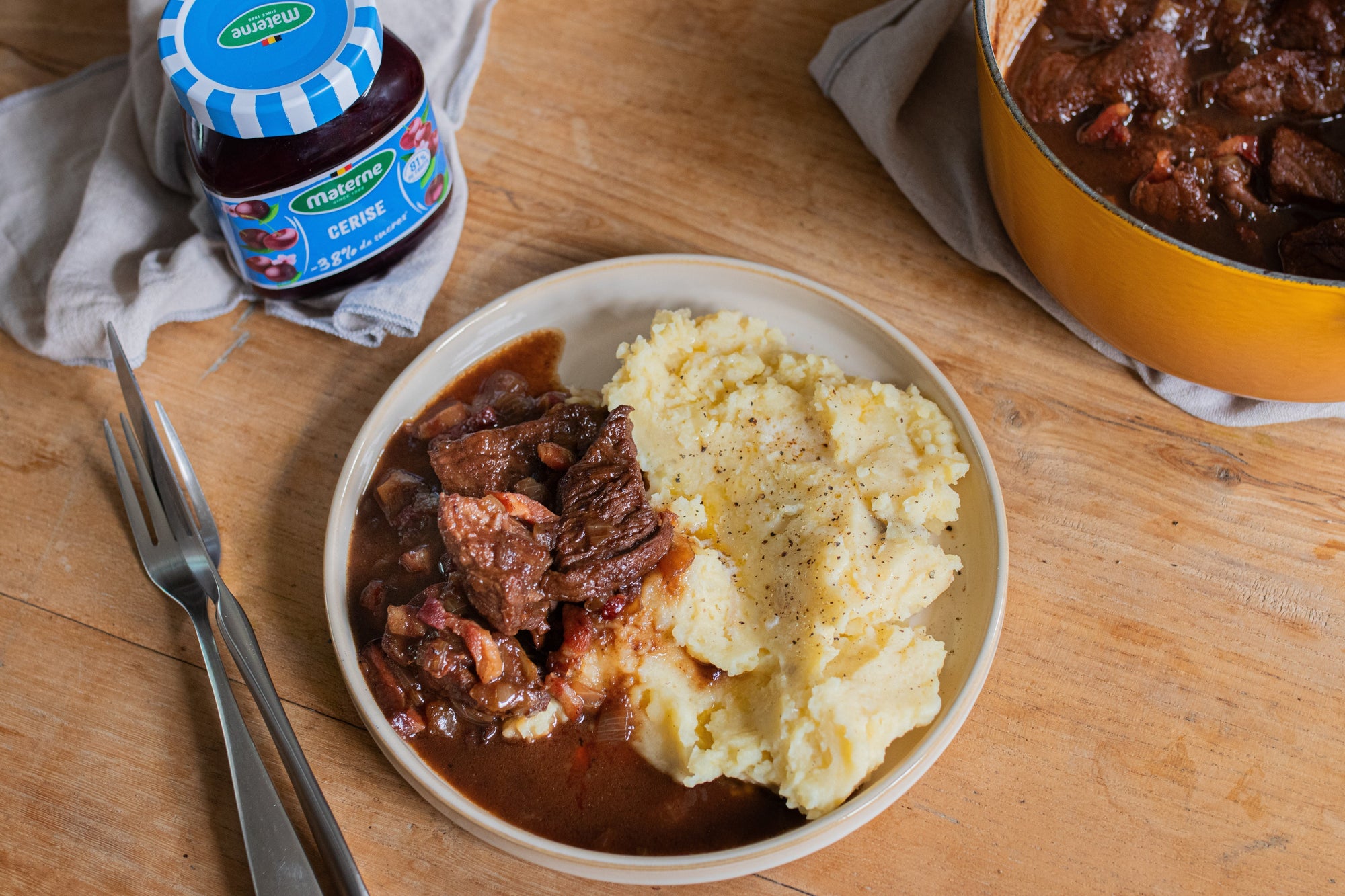 Carbonade flamande à la confiture cerise