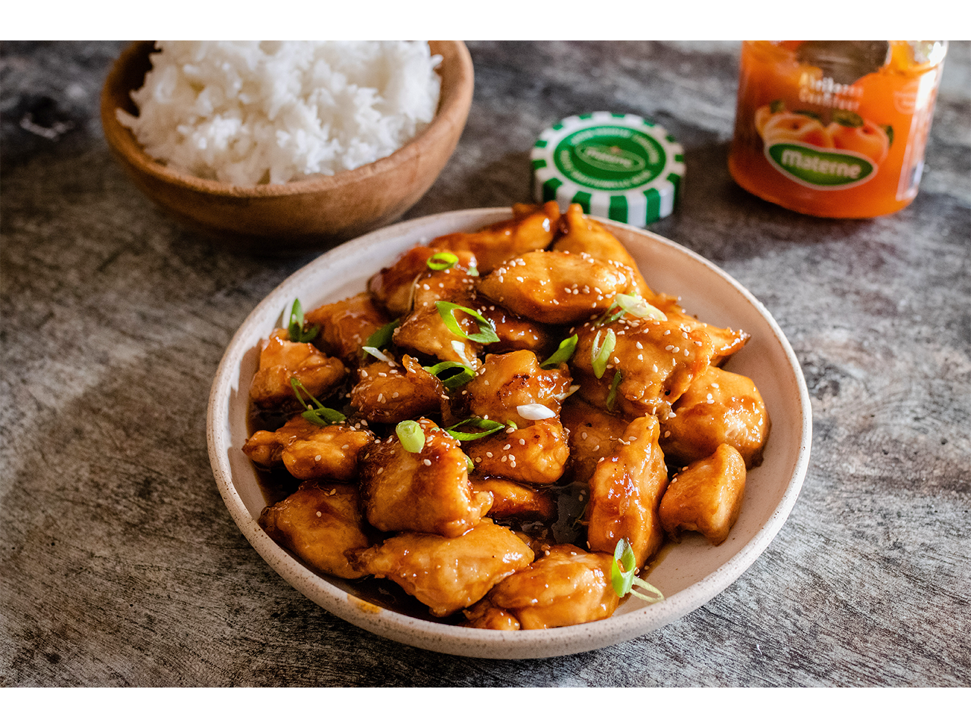 Poulet caramélisé à la confiture d’abricots