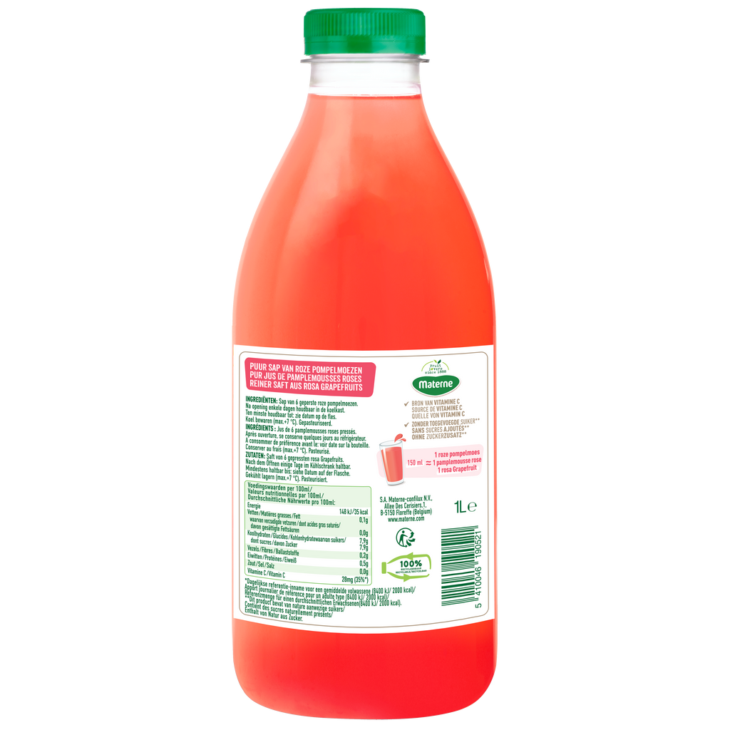 Geperst roze grapefruitsap - Te gebruiken vóór 09/05/25