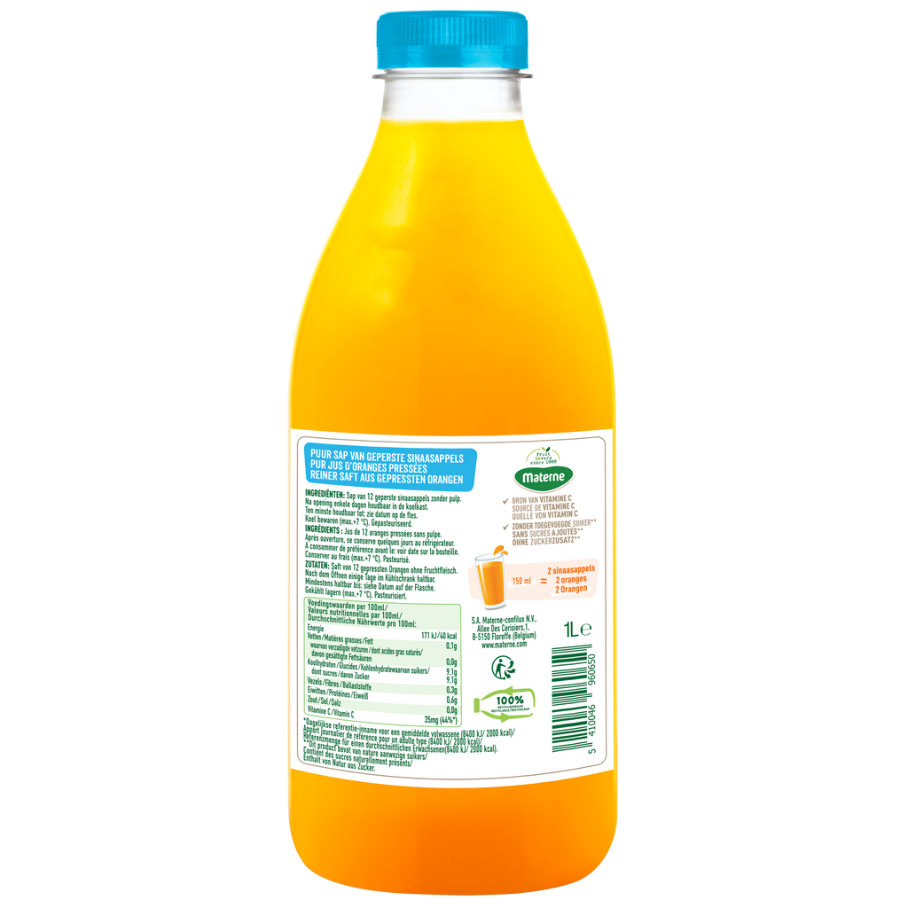 Jus d'orange pressée sans pulpe