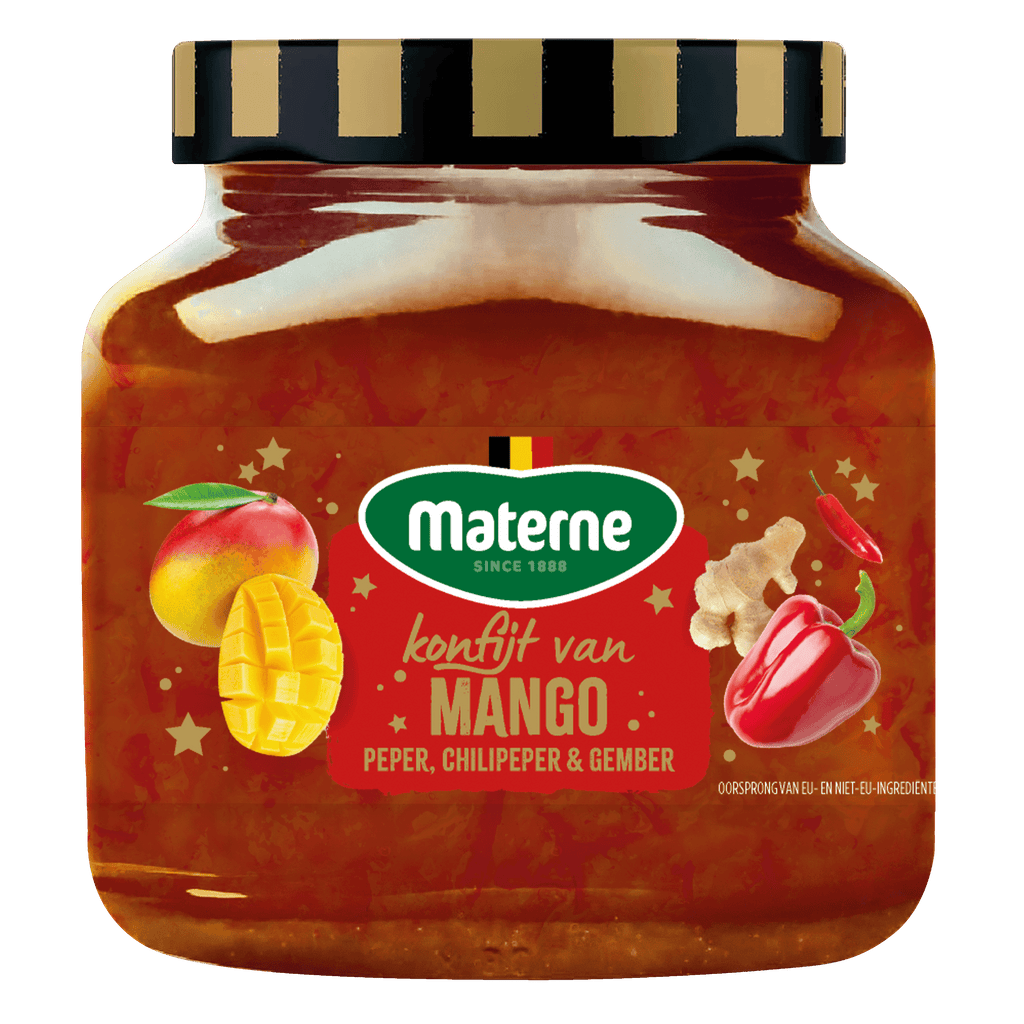 Konfijt van mango,paprika, chilipeperen gember