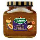 Confit de prunes, pommes, oignons et vin rouge épicé