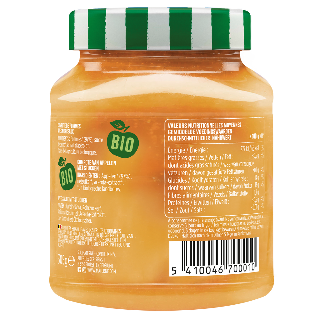 Compote Materne BIO<br>Belgische appels