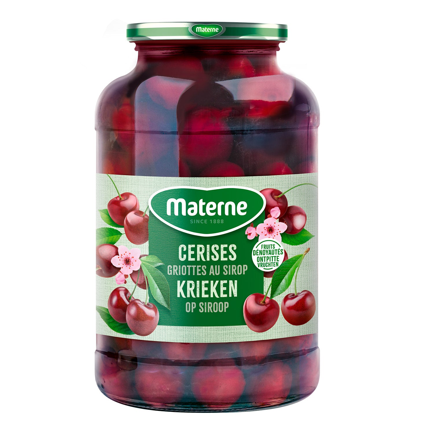 Fruits au sirop - Cerises dénoyautées<br>Materne