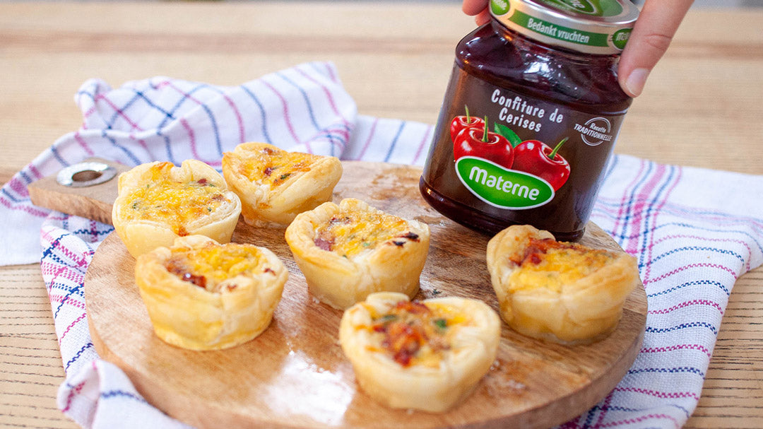 Mini-quiches à la confiture de cerises