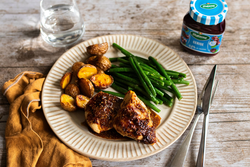 Poulet laqué cerise & soja