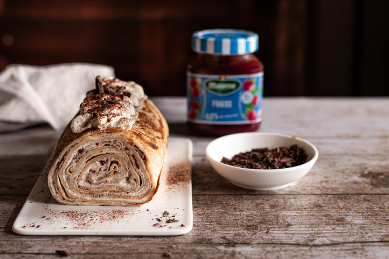 Roulade de crêpes façon gâteau à la confiture de fraises allégée Materne