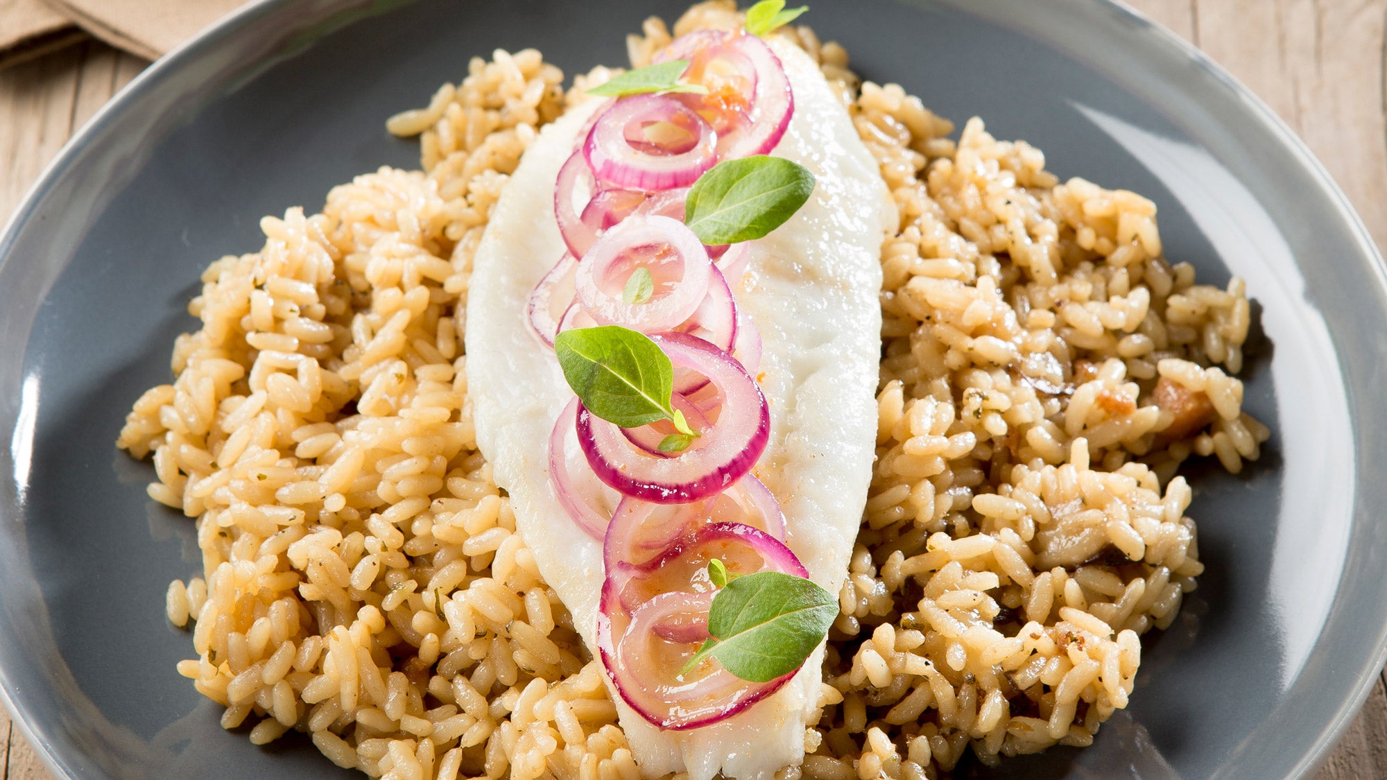 Risotto, turbot, sauce à la rhubarbe – Materne