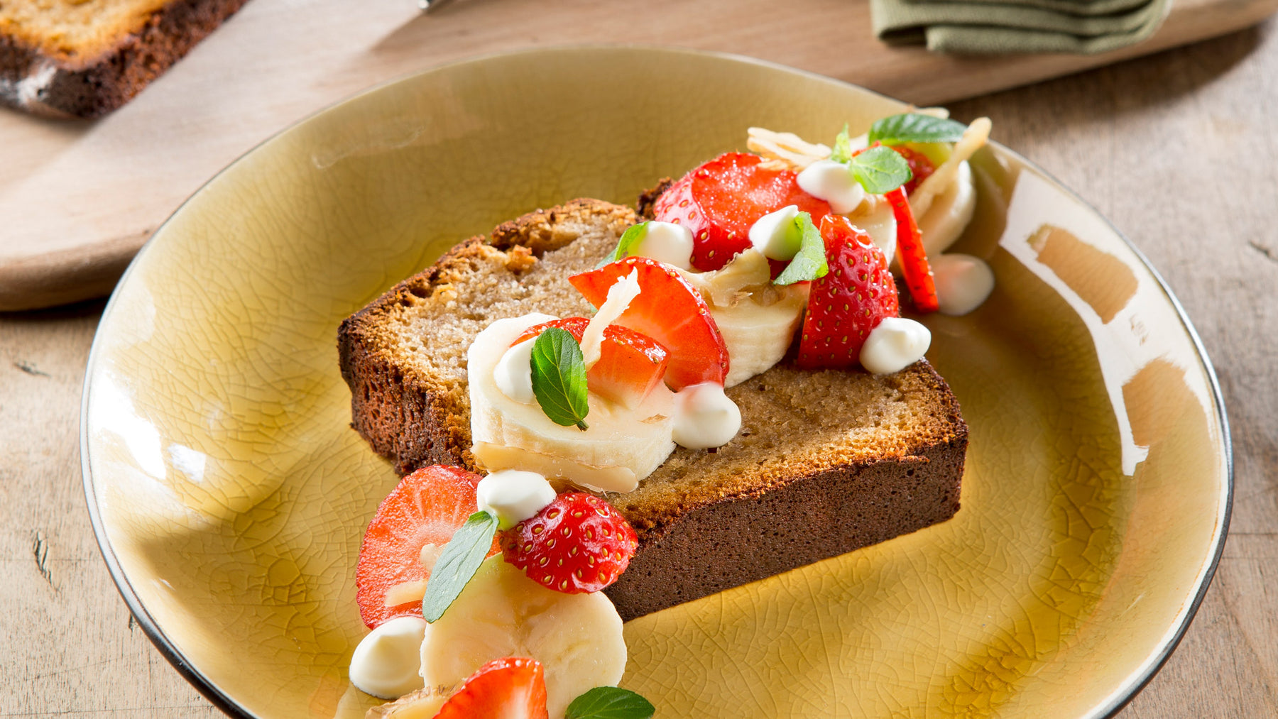 Gâteau aux bananes et aux fraises