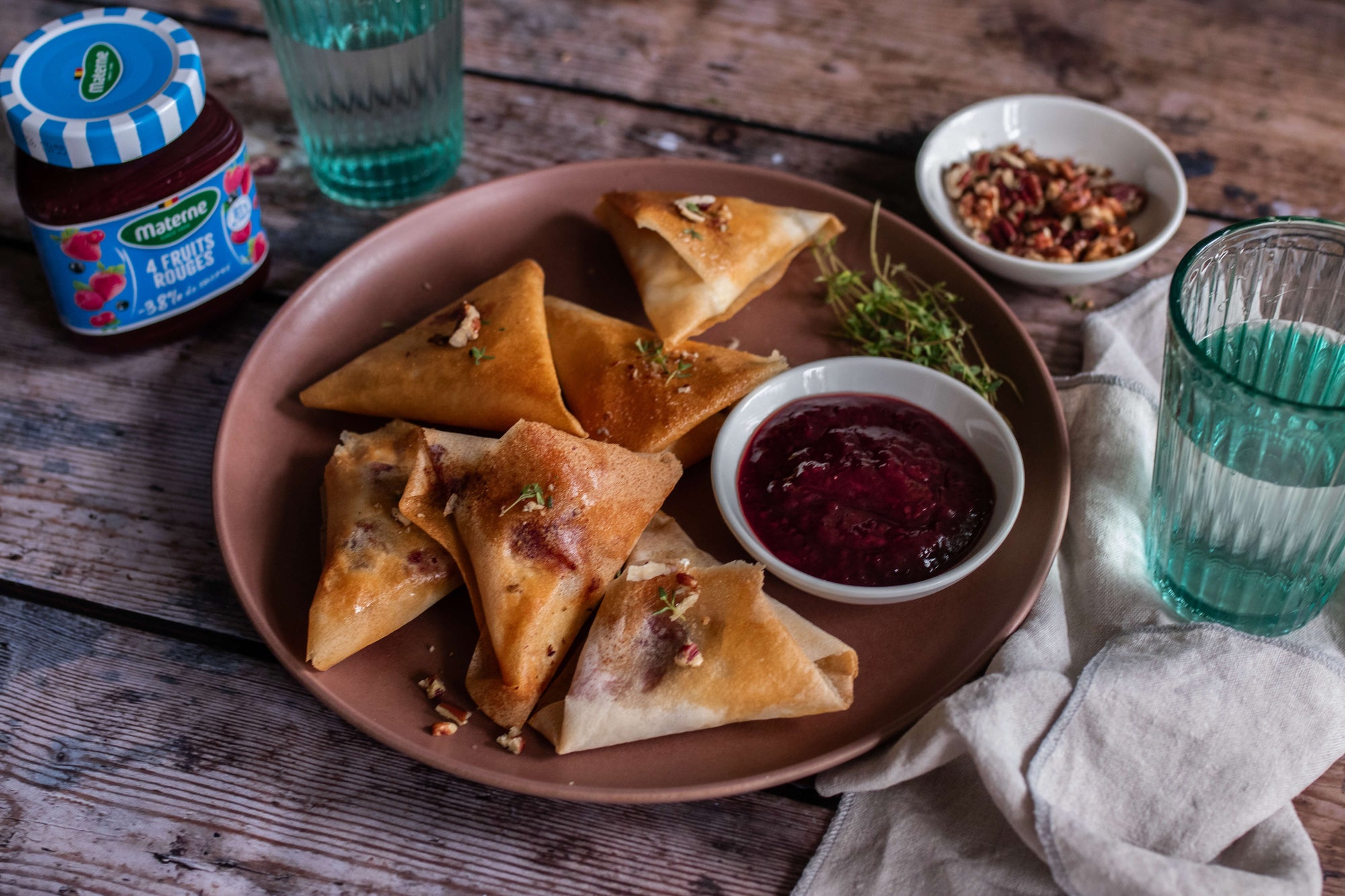 Samossas au camembert, noix & confiture Allégée 4 Fruits Materne