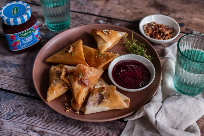 Samossas au camembert, noix & confiture Allégée 4 Fruits Materne