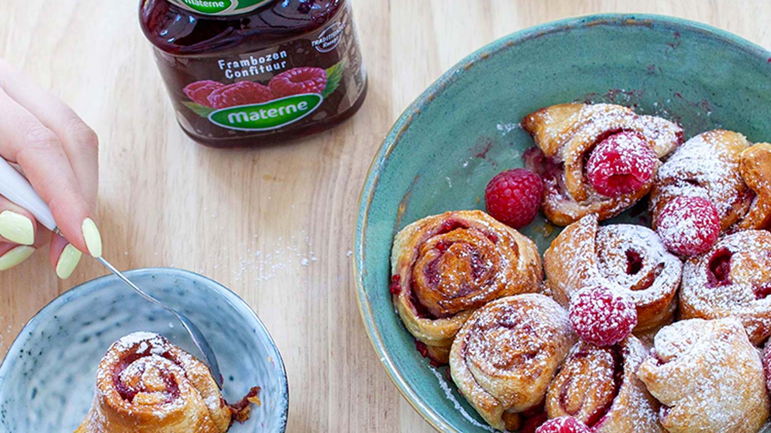 Roulés à la confiture de framboises Materne