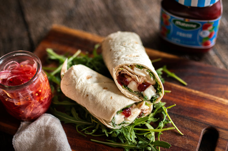 Wrap chèvre frais, roquette & fraises