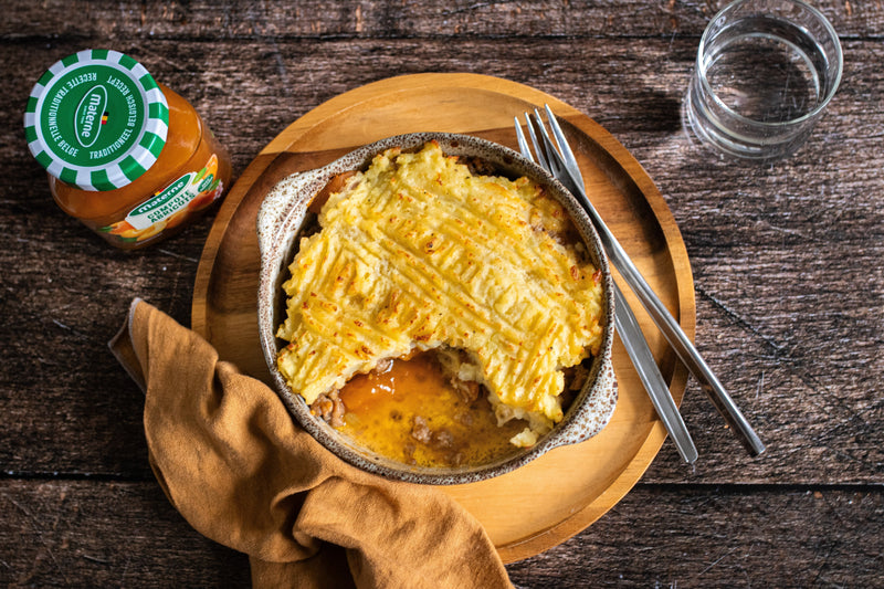 Hachis parmentier à la compote d’abricot