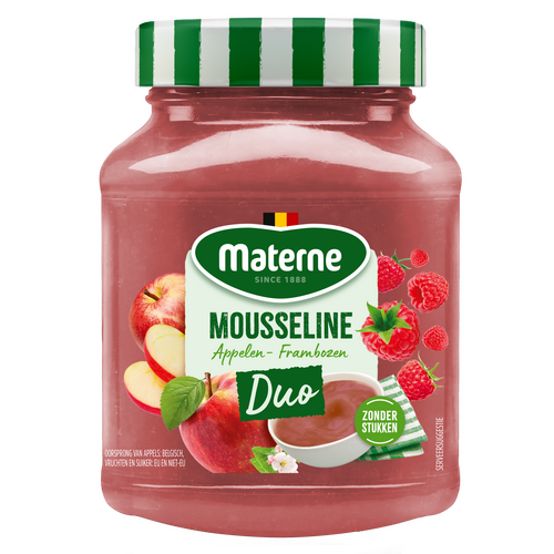 Mousseline DUO Materne <br>Pommes Framboises