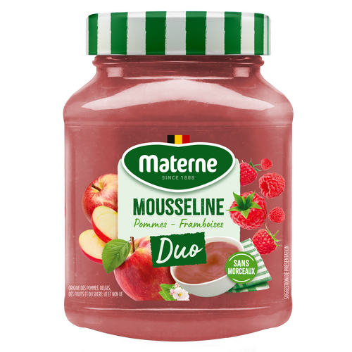 Mousseline DUO Materne <br>Pommes Framboises