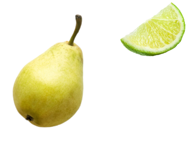 une poire et une tranche citron 